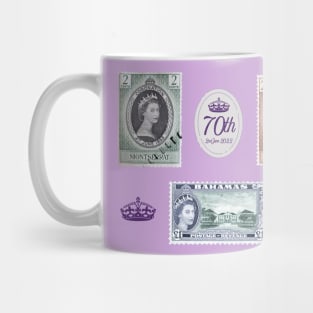 Queen Elizabeth Coronation stamp set Mug